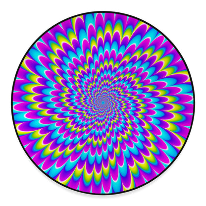 Abstract Dizzy Moving Optical Illusion Round Floor Mat