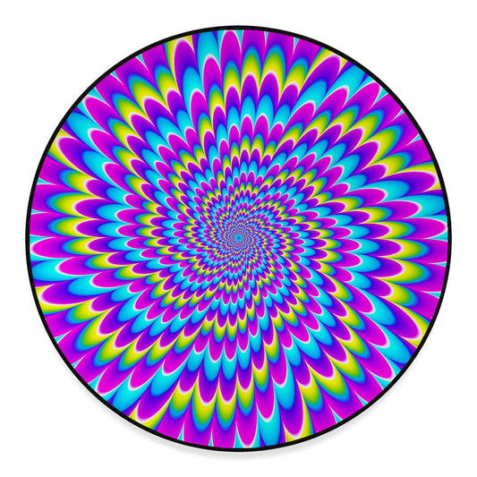 Abstract Dizzy Moving Optical Illusion Round Floor Mat