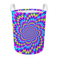 Abstract Dizzy Moving Optical Illusion Round Laundry Basket
