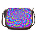 Abstract Dizzy Moving Optical Illusion Saddle Bag