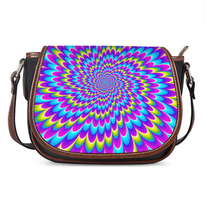 Abstract Dizzy Moving Optical Illusion Saddle Bag