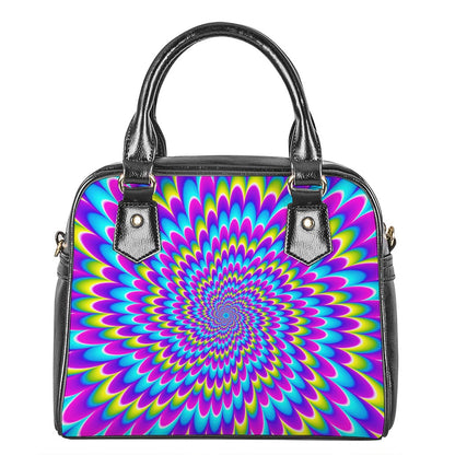 Abstract Dizzy Moving Optical Illusion Shoulder Handbag