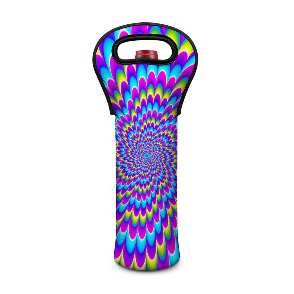 Abstract Dizzy Moving Optical Illusion Single Neoprene Wine Tote