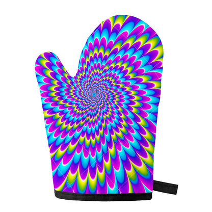 Abstract Dizzy Moving Optical Illusion Single Oven Mitt