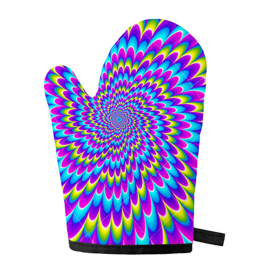 Abstract Dizzy Moving Optical Illusion Single Oven Mitt