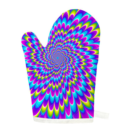 Abstract Dizzy Moving Optical Illusion Single Oven Mitt