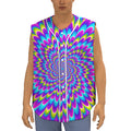 Abstract Dizzy Moving Optical Illusion Sleeveless Baseball Jersey