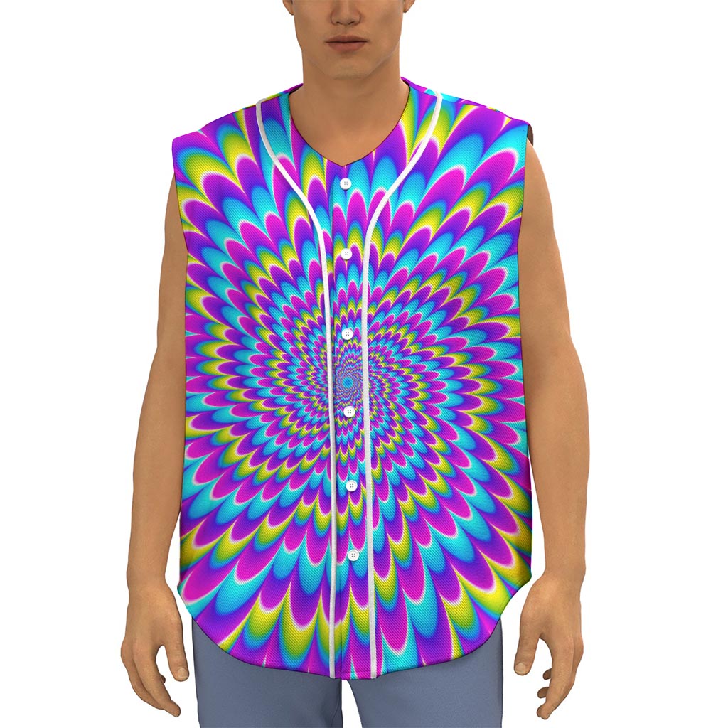 Abstract Dizzy Moving Optical Illusion Sleeveless Baseball Jersey