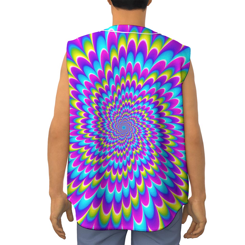 Abstract Dizzy Moving Optical Illusion Sleeveless Baseball Jersey