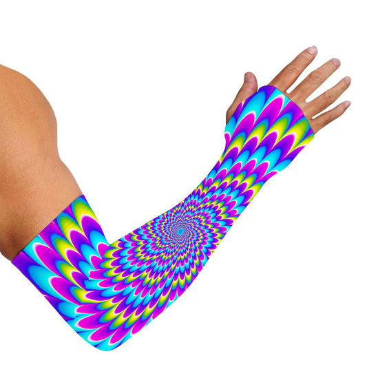 Abstract Dizzy Moving Optical Illusion Sun Protection Arm Sleeves