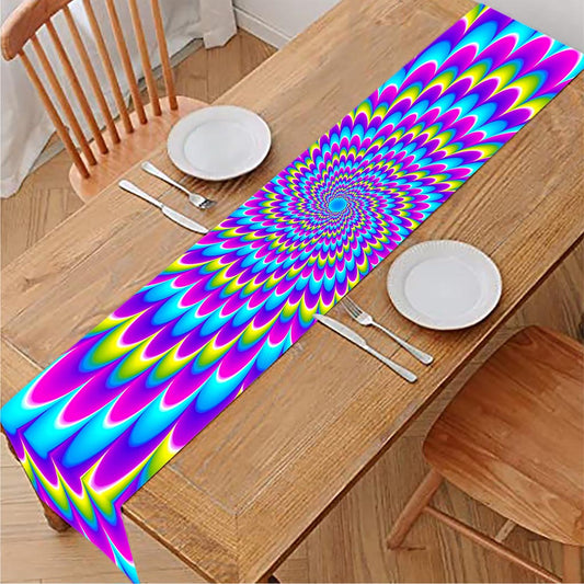 Abstract Dizzy Moving Optical Illusion Table Runner