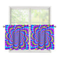 Abstract Dizzy Moving Optical Illusion Tier Curtains
