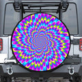 Abstract Dizzy Moving Optical Illusion Tire Cover