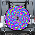 Abstract Dizzy Moving Optical Illusion Tire Cover With Camera Hole