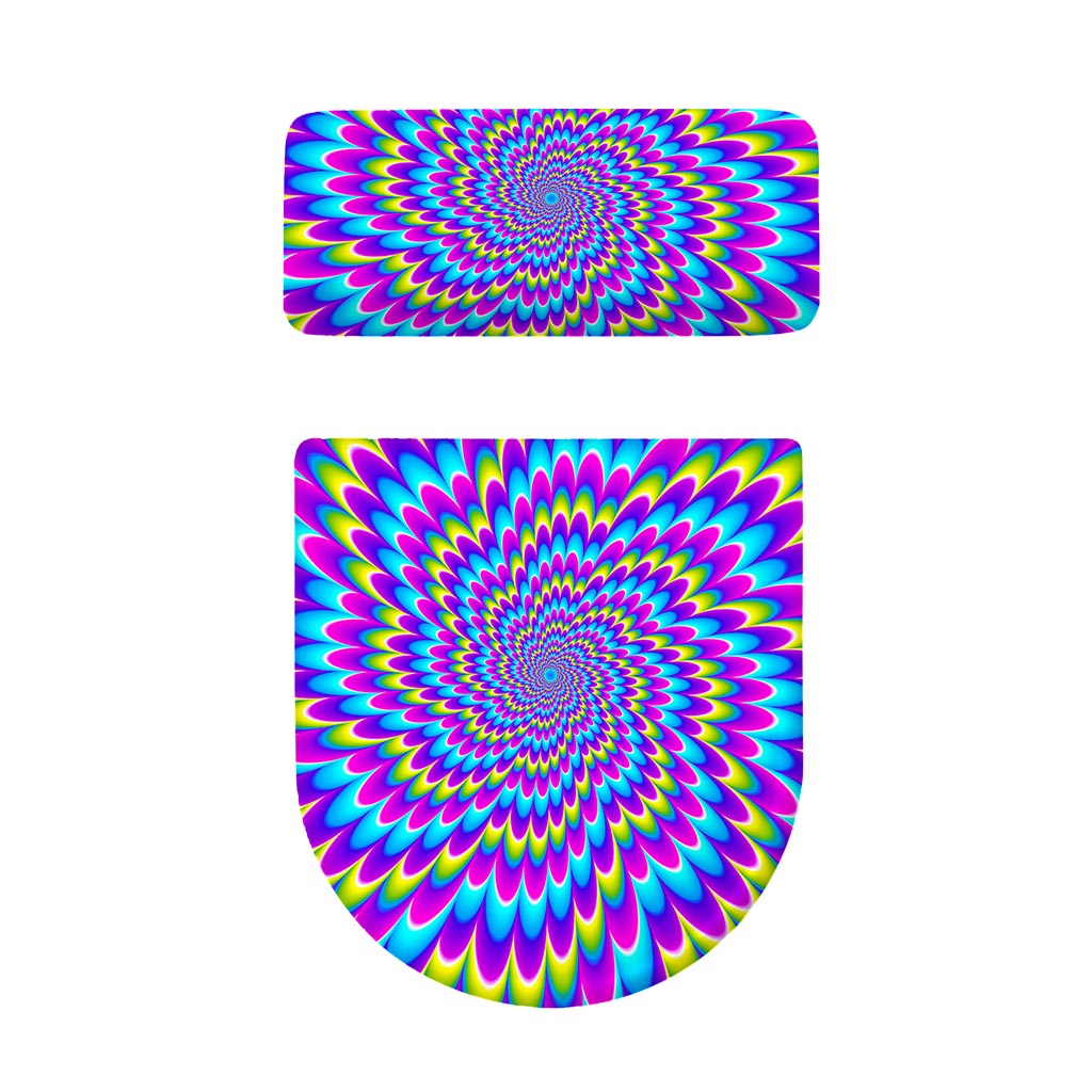 Abstract Dizzy Moving Optical Illusion Toilet Lid And Tank Cover Set