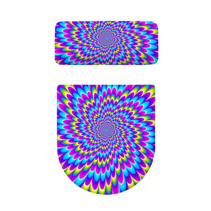Abstract Dizzy Moving Optical Illusion Toilet Lid And Tank Cover Set