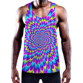Abstract Dizzy Moving Optical Illusion Men's Workout Tank Top