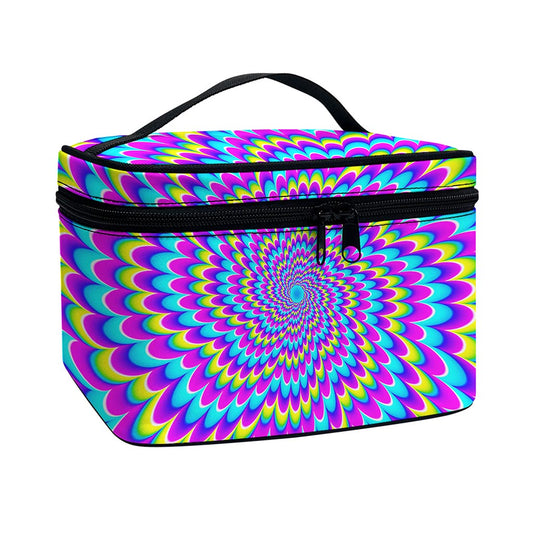 Abstract Dizzy Moving Optical Illusion Travel Makeup Bag