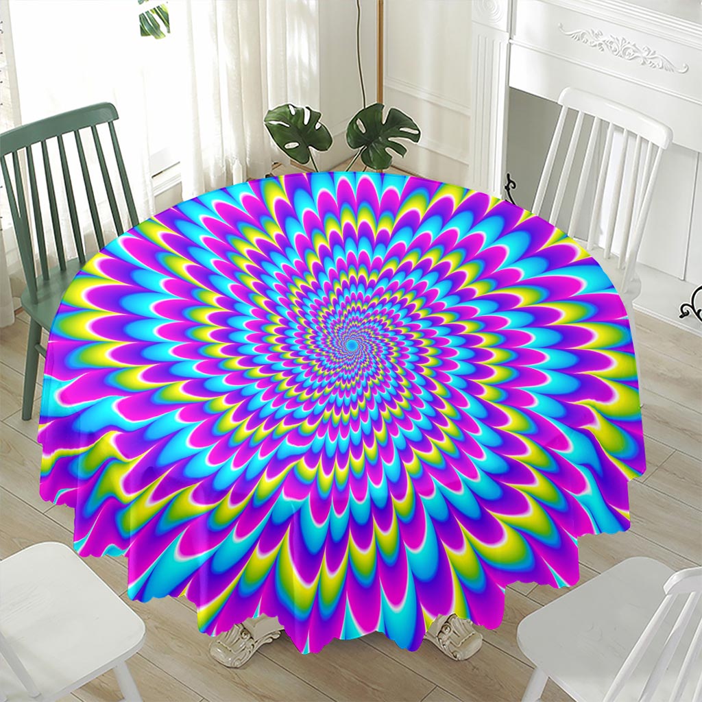 Abstract Dizzy Moving Optical Illusion Waterproof Round Tablecloth