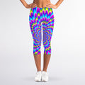 Abstract Dizzy Moving Optical Illusion Women's Capri Leggings