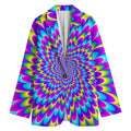 Abstract Dizzy Moving Optical Illusion Women's Cotton Blazer