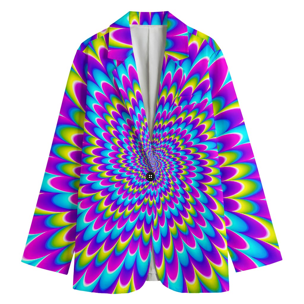 Abstract Dizzy Moving Optical Illusion Women's Cotton Blazer