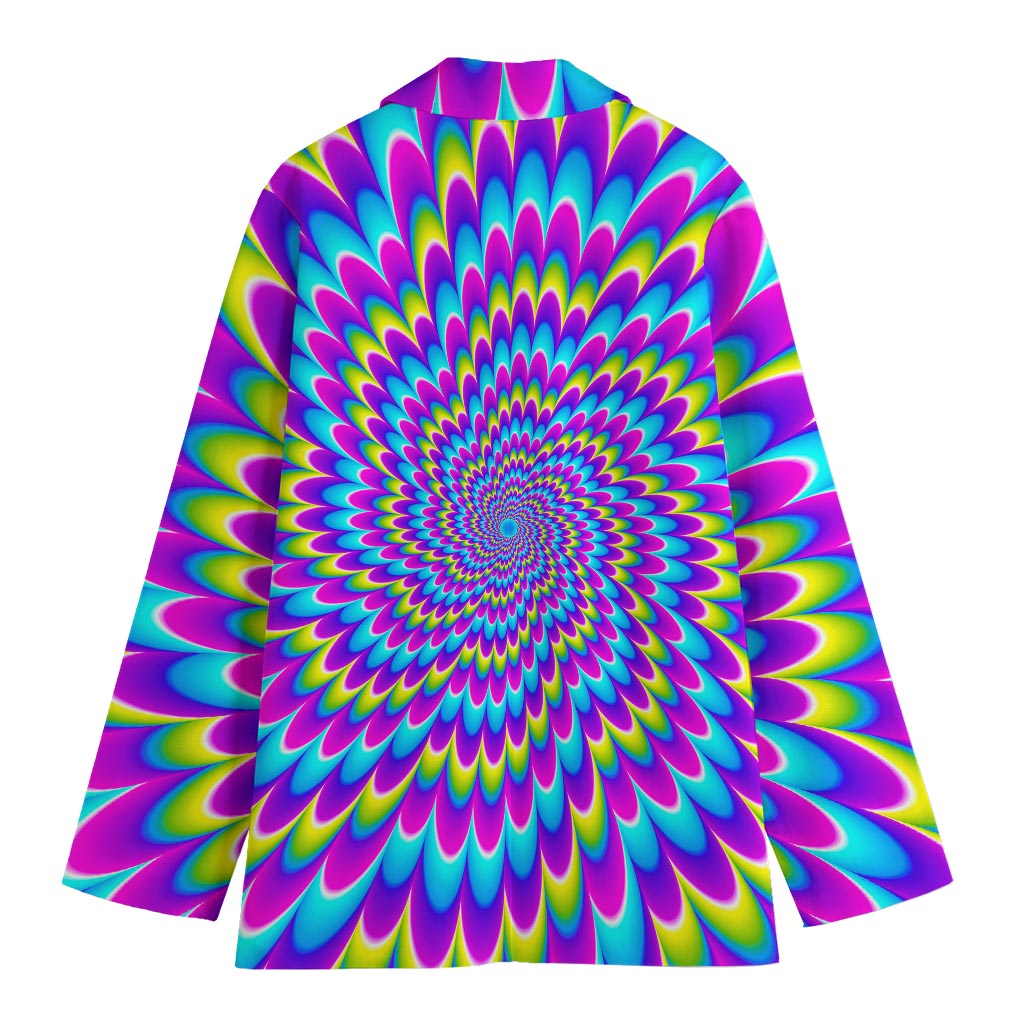 Abstract Dizzy Moving Optical Illusion Women's Cotton Blazer