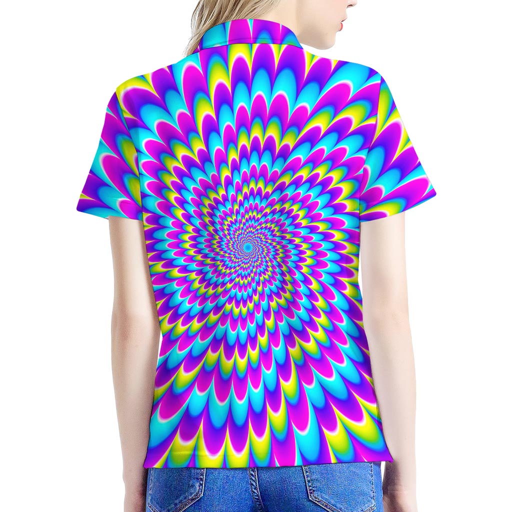 Abstract Dizzy Moving Optical Illusion Women's Polo Shirt