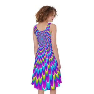 Abstract Dizzy Moving Optical Illusion Women's Sleeveless Dress