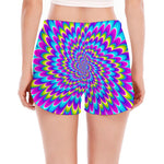 Abstract Dizzy Moving Optical Illusion Women's Split Running Shorts
