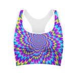 Abstract Dizzy Moving Optical Illusion Women's Sports Bra