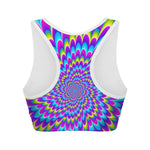 Abstract Dizzy Moving Optical Illusion Women's Sports Bra