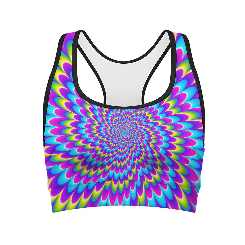 Abstract Dizzy Moving Optical Illusion Women's Sports Bra