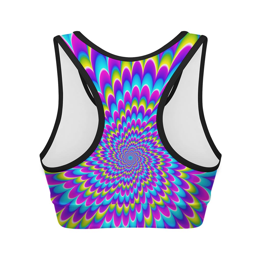 Abstract Dizzy Moving Optical Illusion Women's Sports Bra
