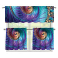 Abstract Fractal Print 3 Piece Kitchen Curtains