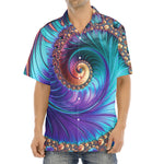 Abstract Fractal Print Aloha Shirt