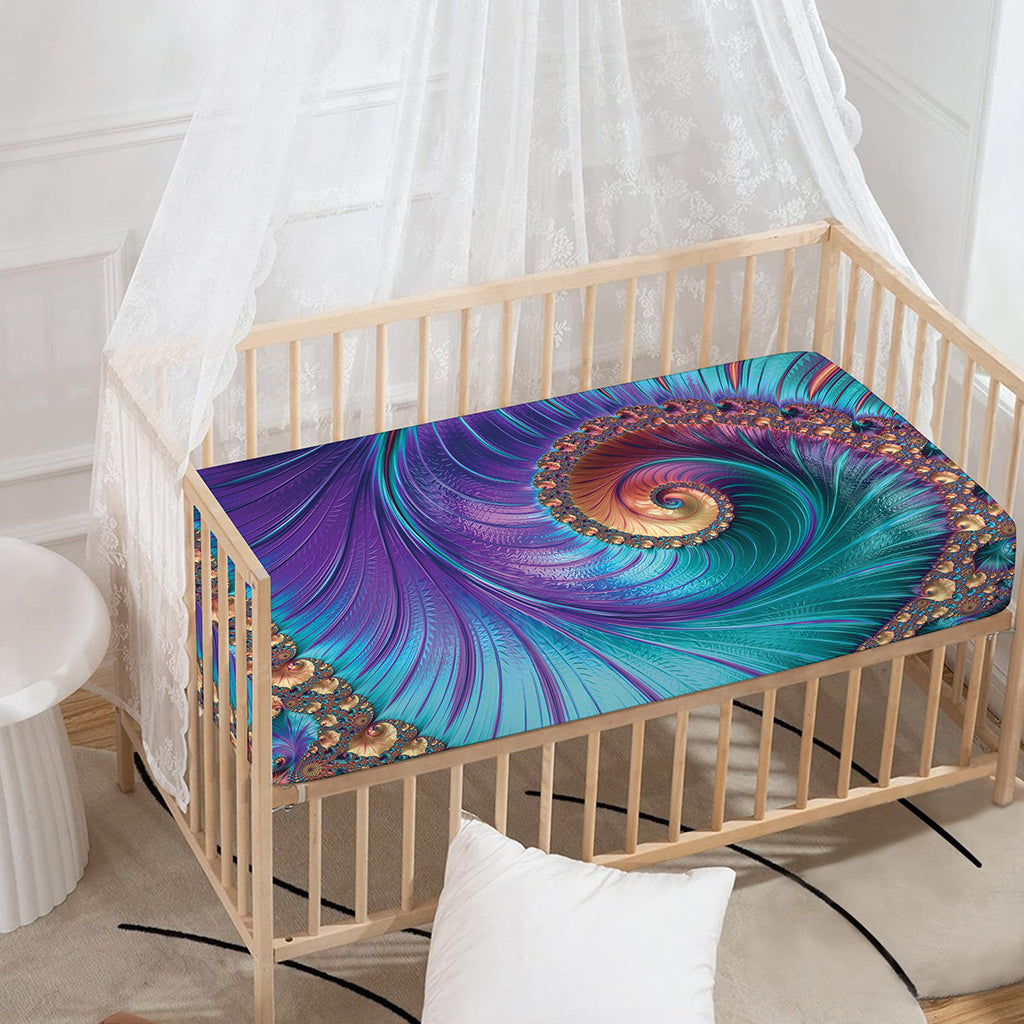 Abstract Fractal Print Baby Crib Sheet