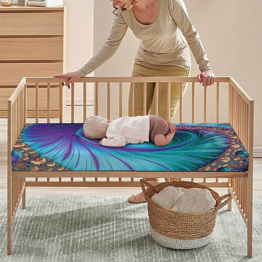 Abstract Fractal Print Baby Crib Sheet