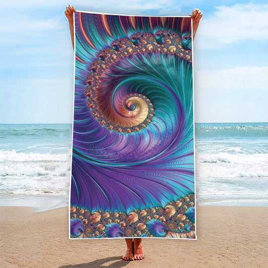 Abstract Fractal Print Beach Towel