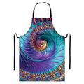 Abstract Fractal Print Bib Apron With Pocket