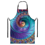 Abstract Fractal Print Bib Apron With Pocket
