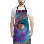 Abstract Fractal Print Bib Apron With Pocket