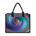 Abstract Fractal Print Canvas Tote Bag