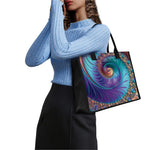 Abstract Fractal Print Canvas Tote Bag