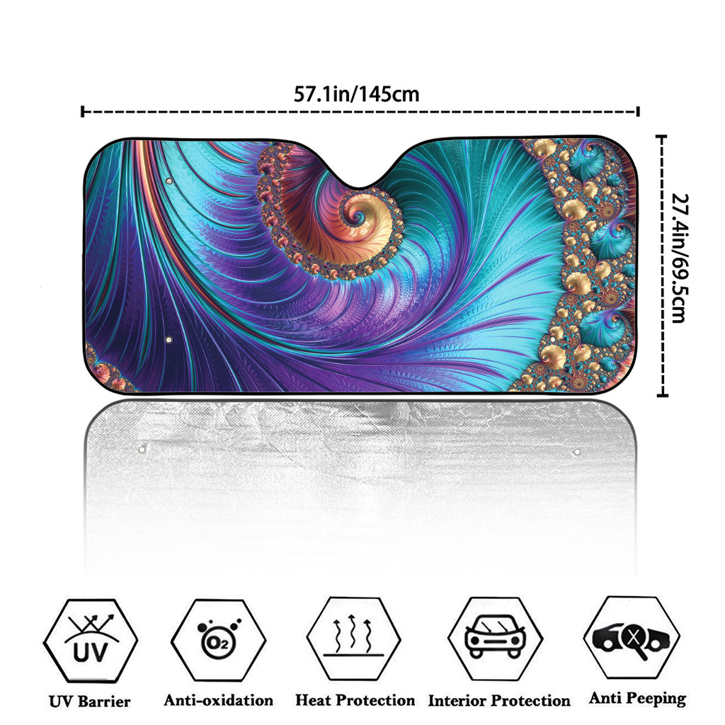 Abstract Fractal Print Car Windshield Sun Shade