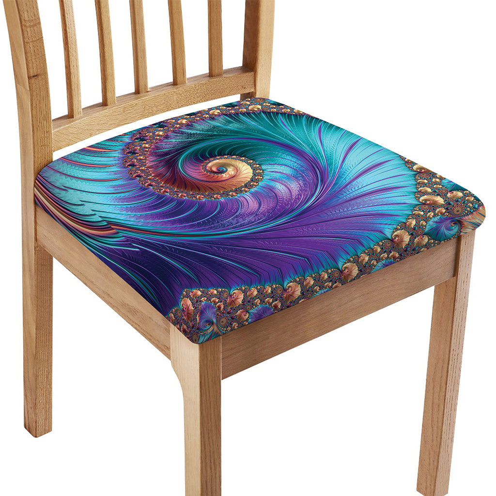 Abstract Fractal Print Chair Cushion Cover
