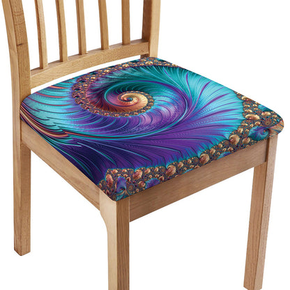 Abstract Fractal Print Chair Cushion Cover
