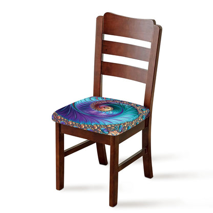 Abstract Fractal Print Chair Cushion Cover