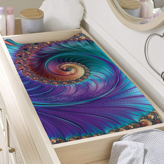 Abstract Fractal Print Changing Pad Cover
