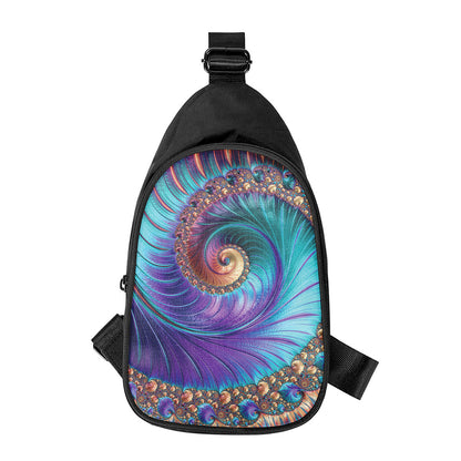 Abstract Fractal Print Chest Bag